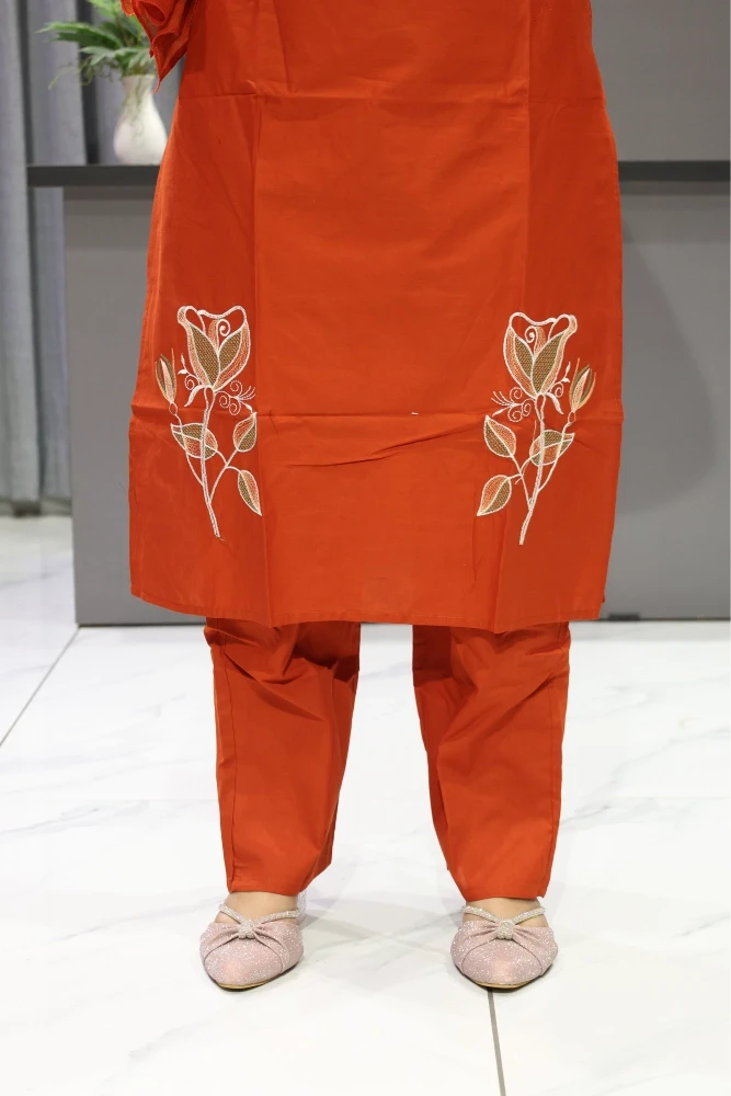 Daman Rose Work Duptta Pair