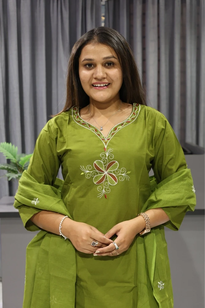 Daman Rose Work Duptta Pair