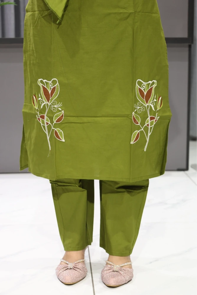 Daman Rose Work Duptta Pair