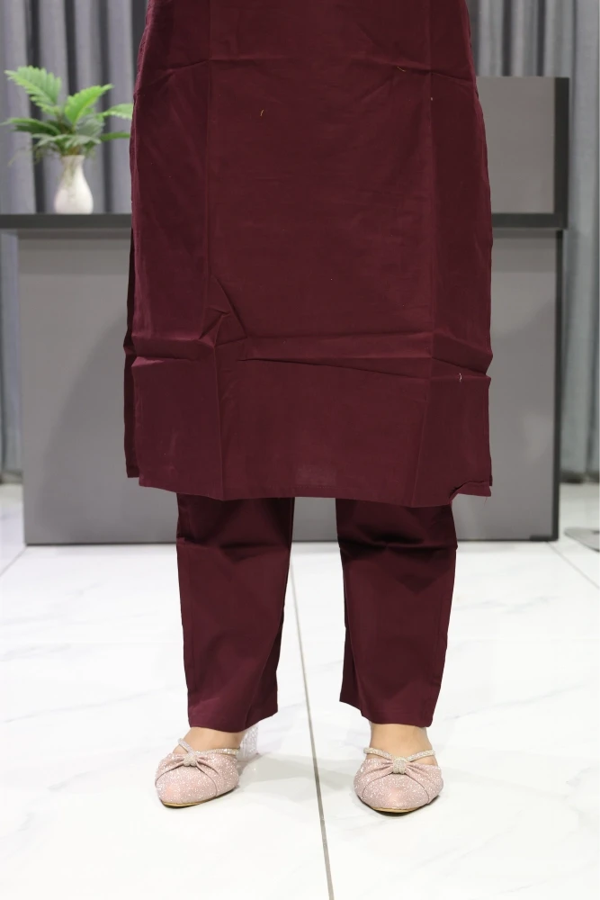 Fish Neck Work Duptta Pair