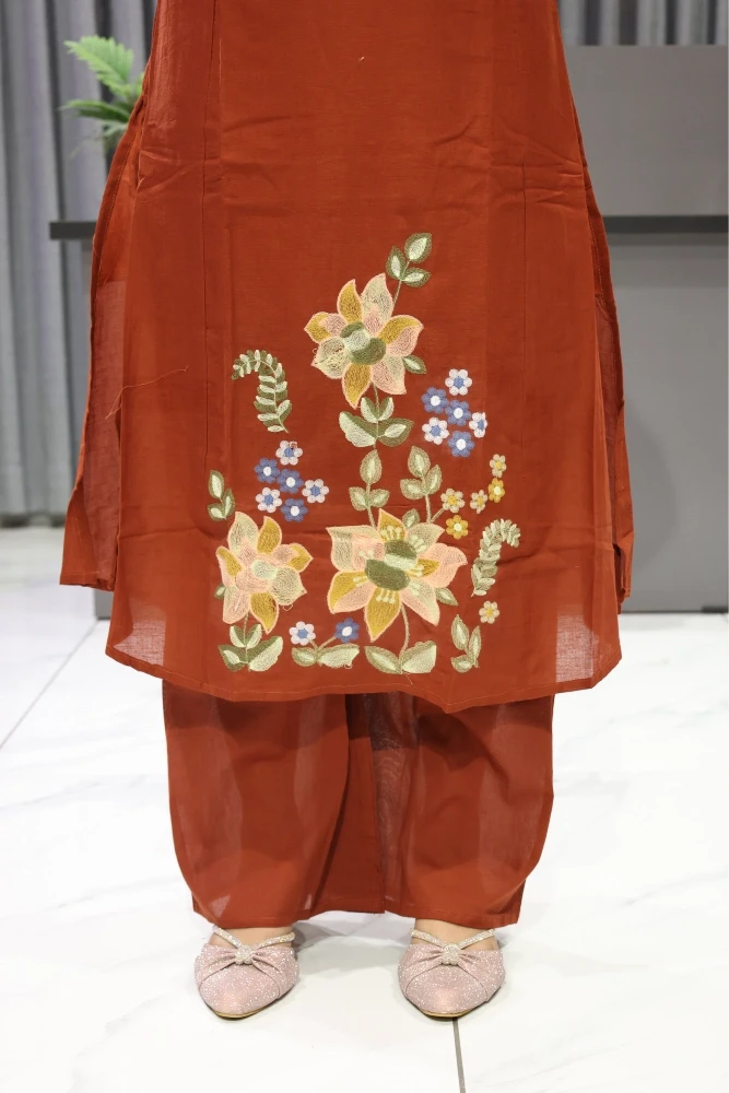 Flower Work Duptta Pair