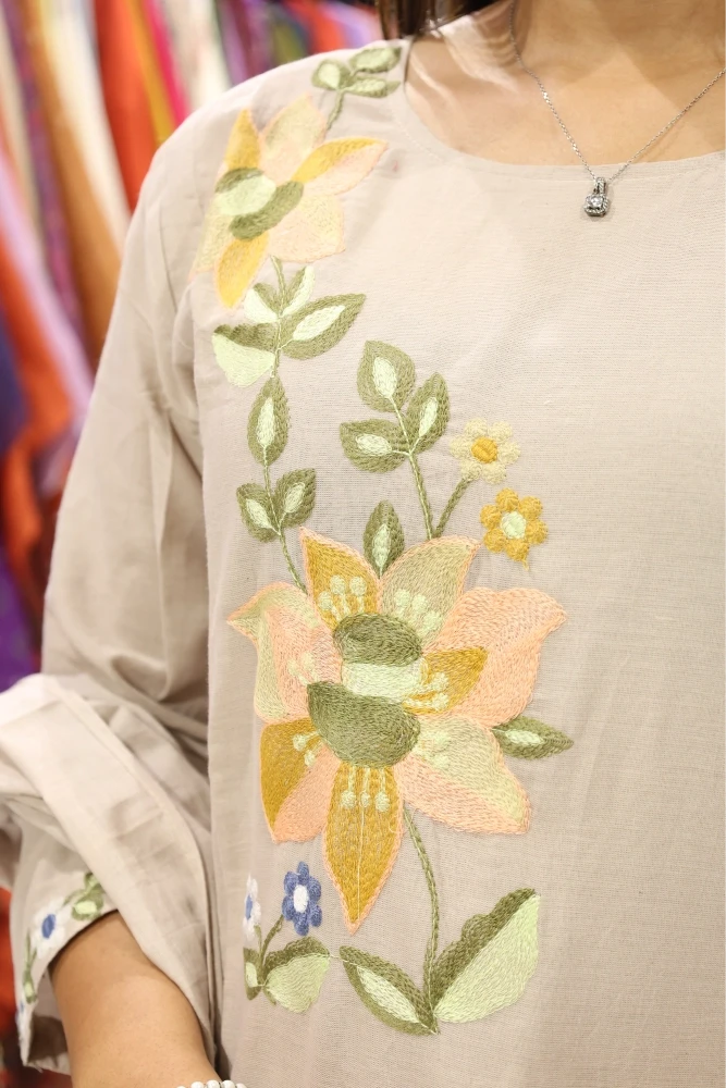 Flower Work Duptta Pair