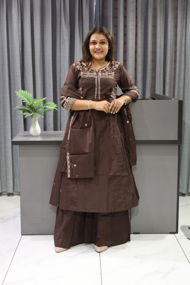 Round Neck Work Cottan Duptta Pair