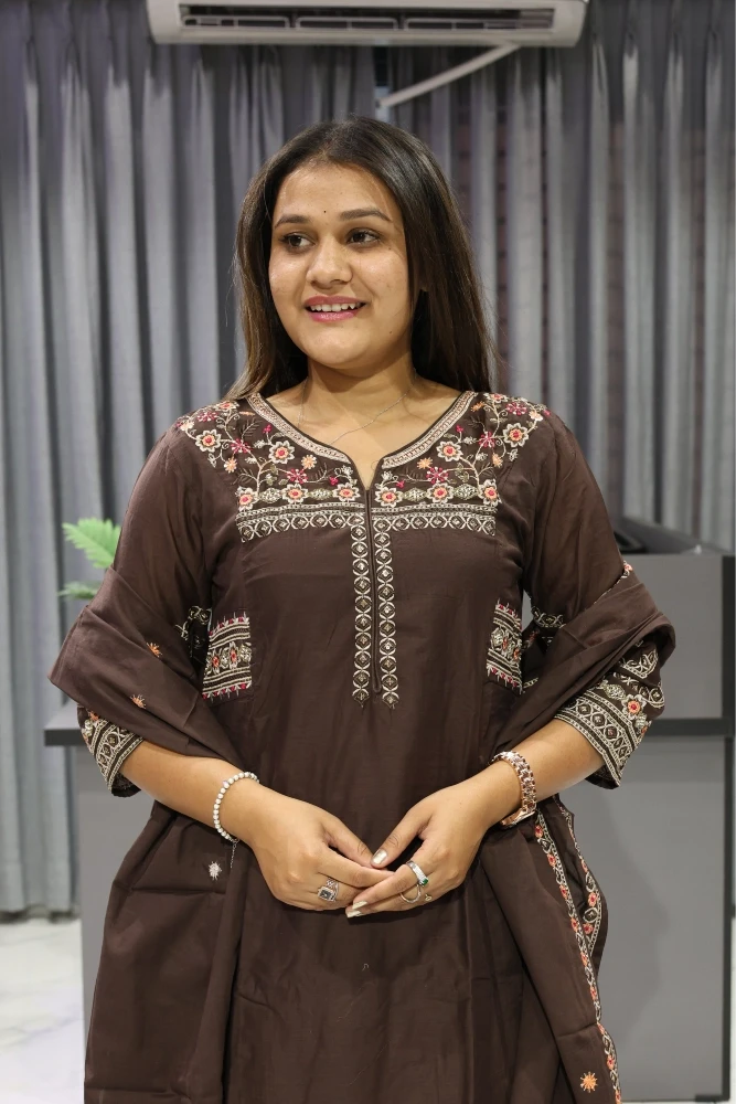 Round Neck Work Cottan Duptta Pair