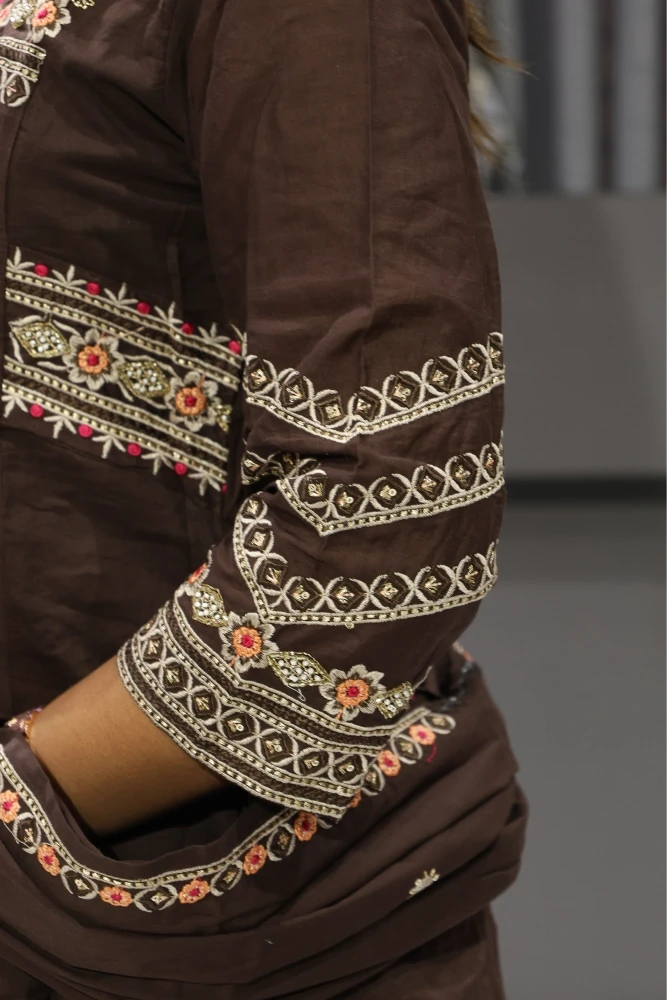 Round Neck Work Cottan Duptta Pair