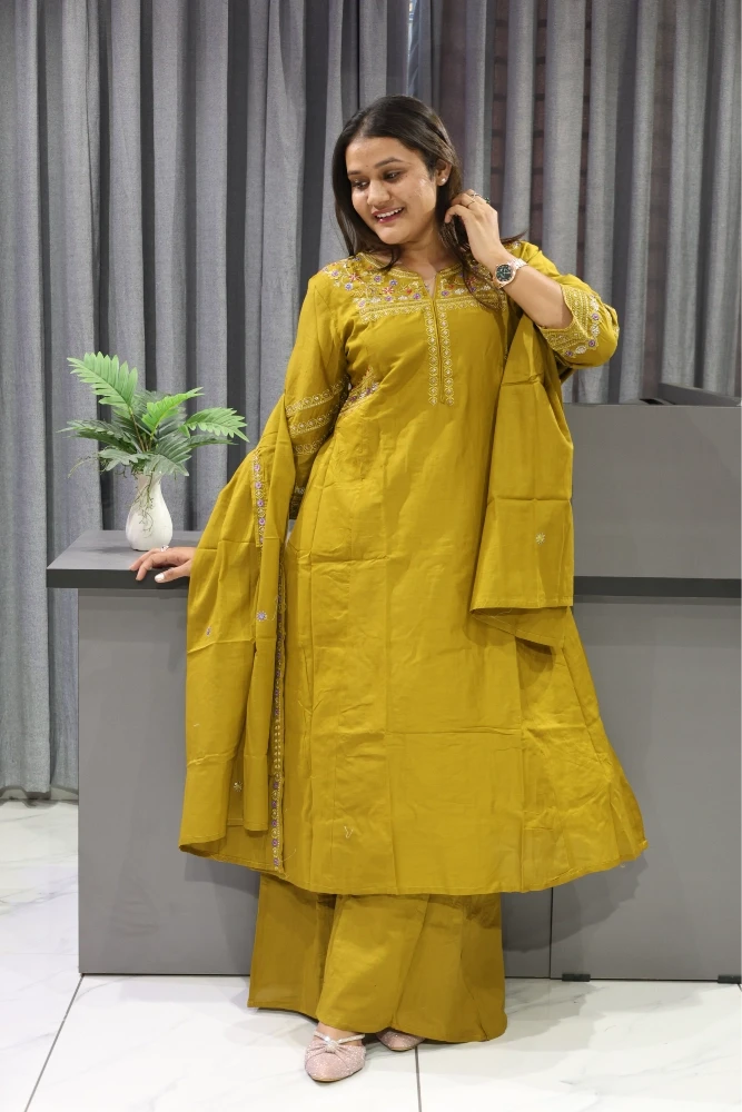 Round Neck Work Cottan Duptta Pair