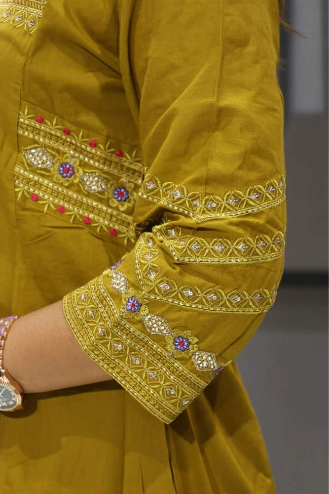 Round Neck Work Cottan Duptta Pair