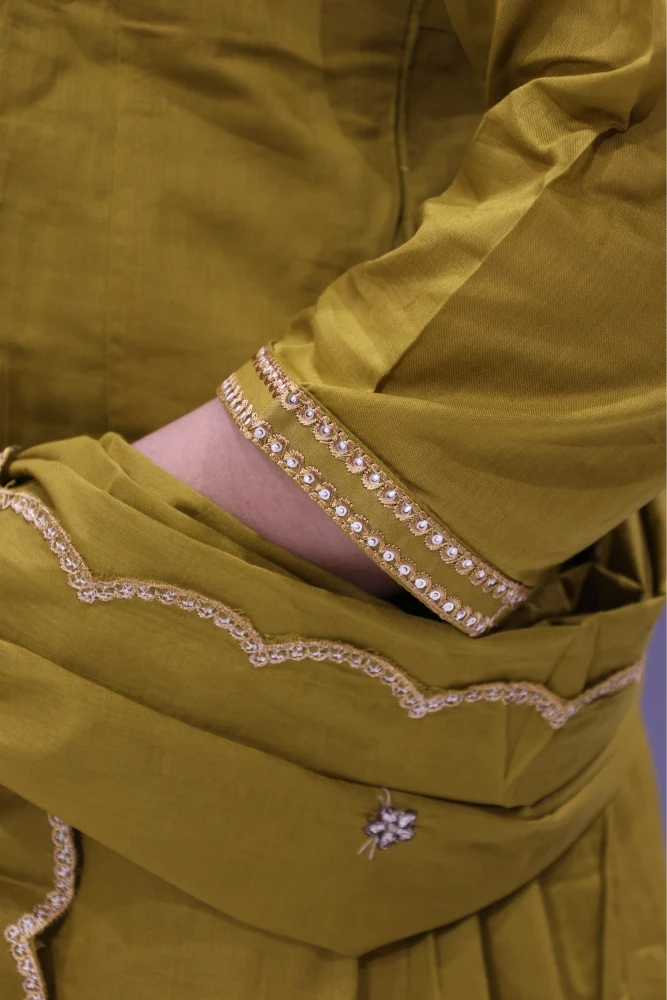 Lotus Work Cotton Short Kurti Plazzo Pair