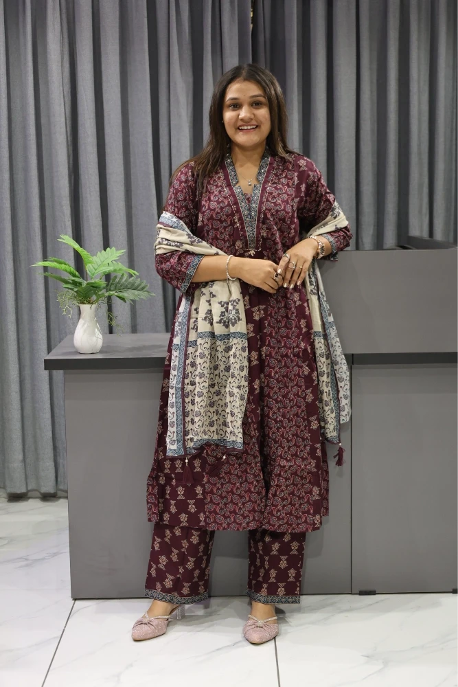 V Neck Cotton Round Pair