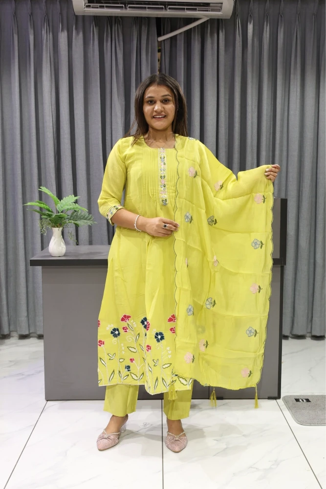 Flower Daman Work Pair