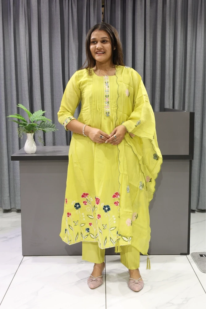 Flower Daman Work Pair