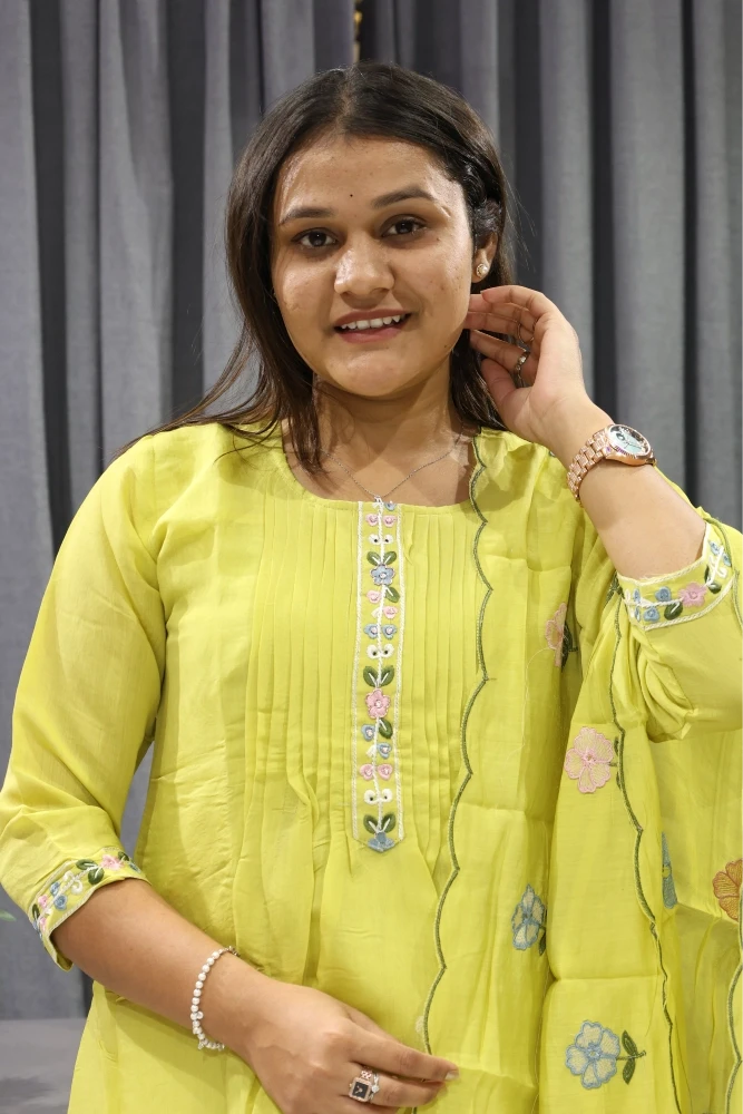 Flower Daman Work Pair