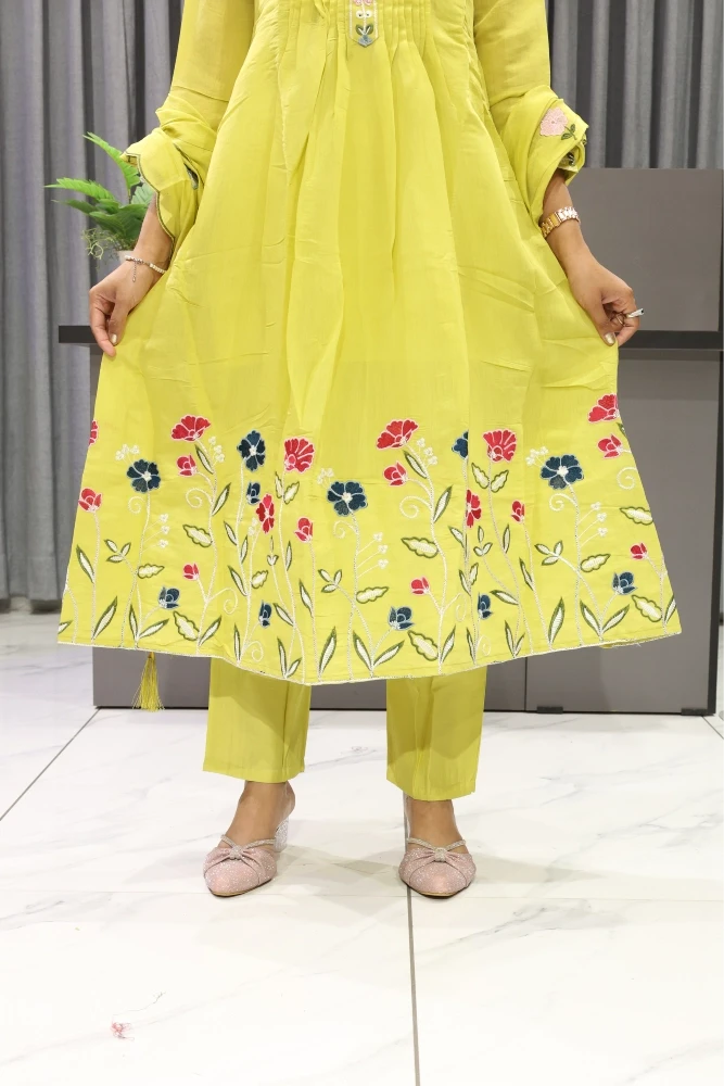 Flower Daman Work Pair