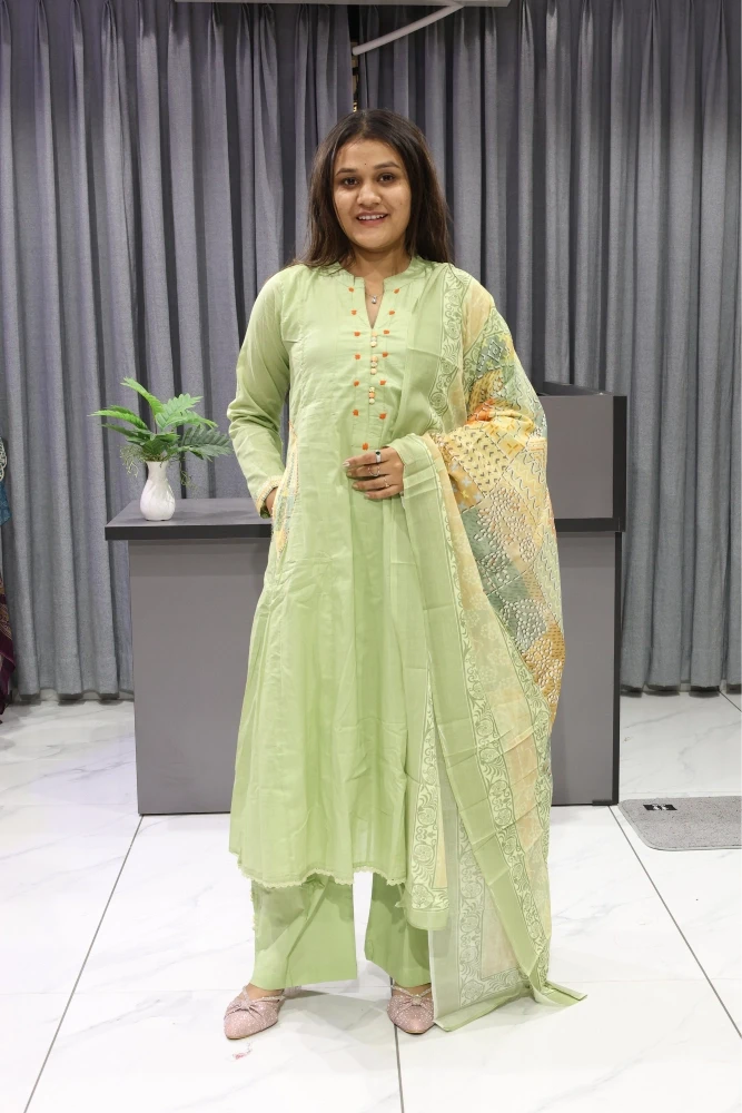 Cotton Plan With Printed Duptta Pair