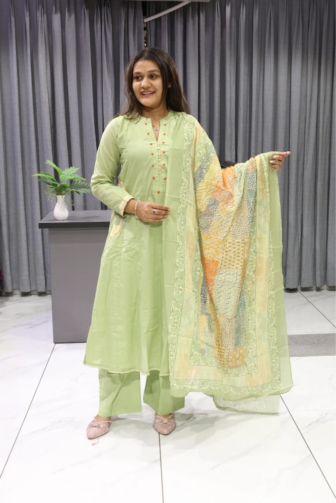 Cotton Plan With Printed Duptta Pair