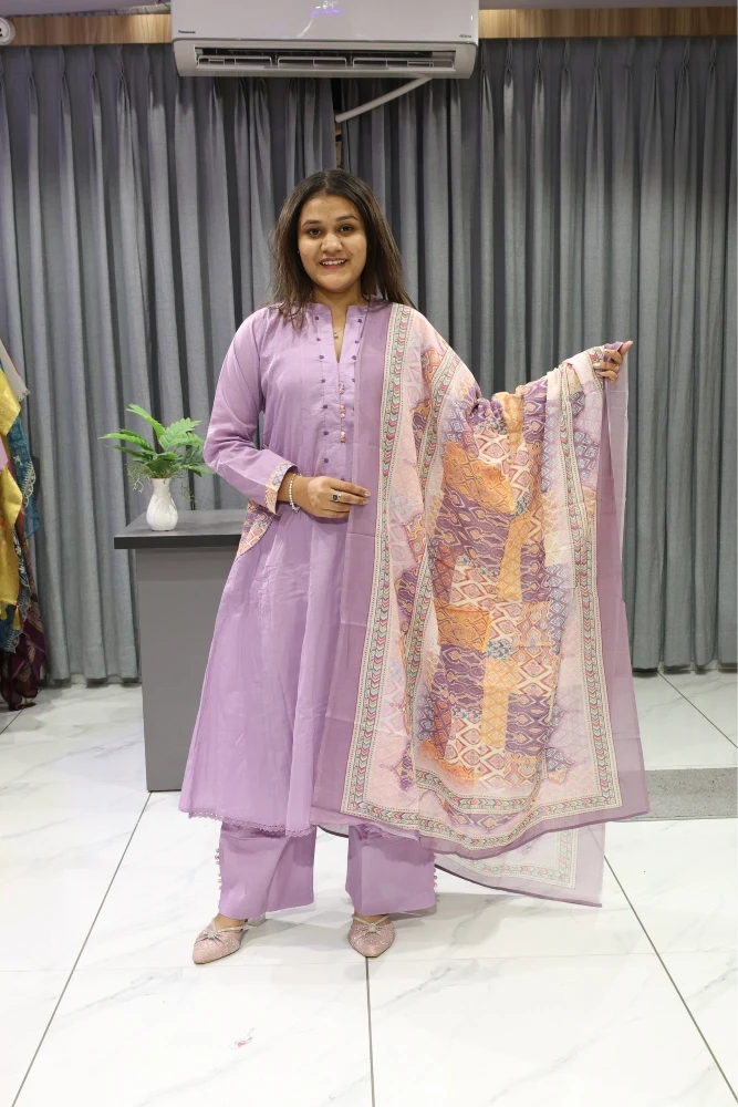 Cotton Plan With Printed Duptta Pair