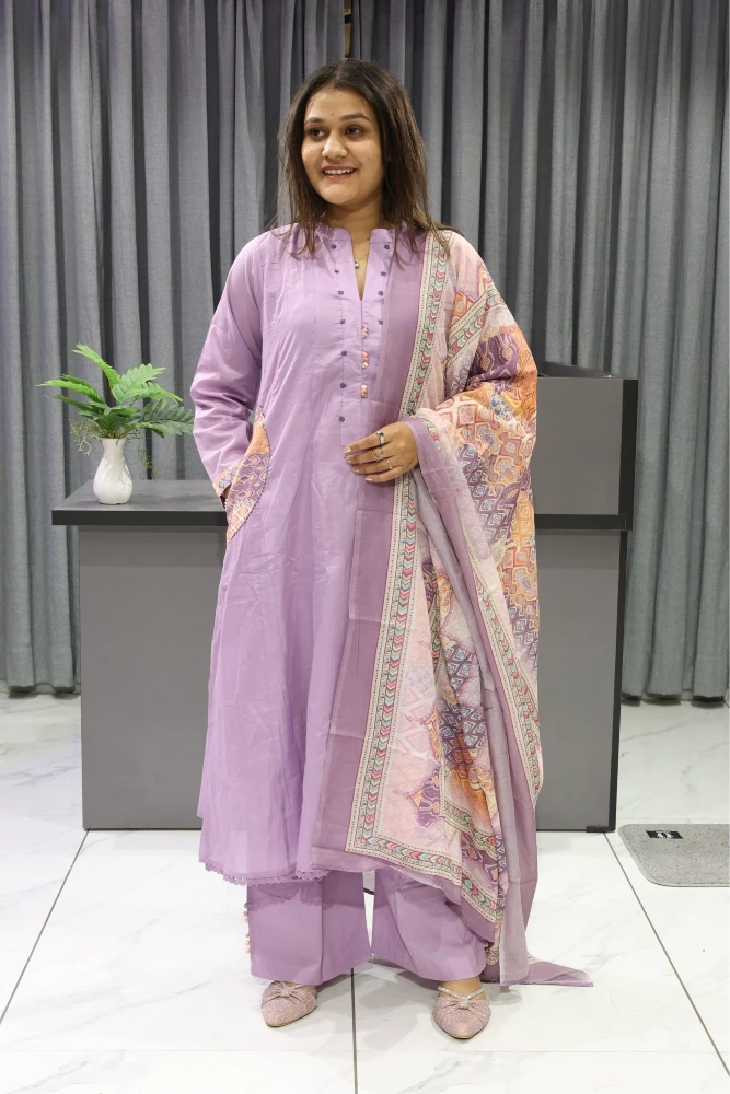 Cotton Plan With Printed Duptta Pair