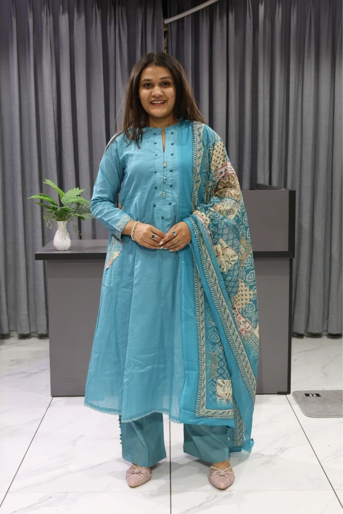 Cotton Plan With Printed Duptta Pair