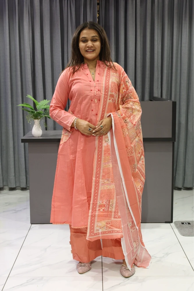 Cotton Plan With Printed Duptta Pair