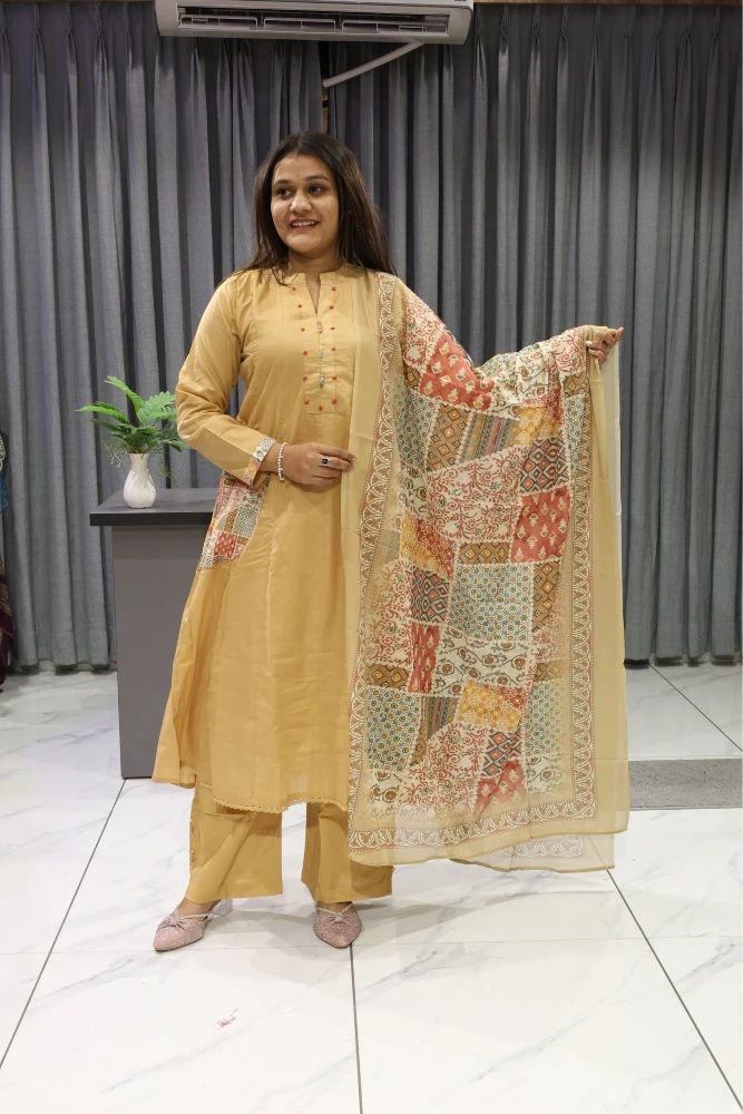 Cotton Plan With Printed Duptta Pair