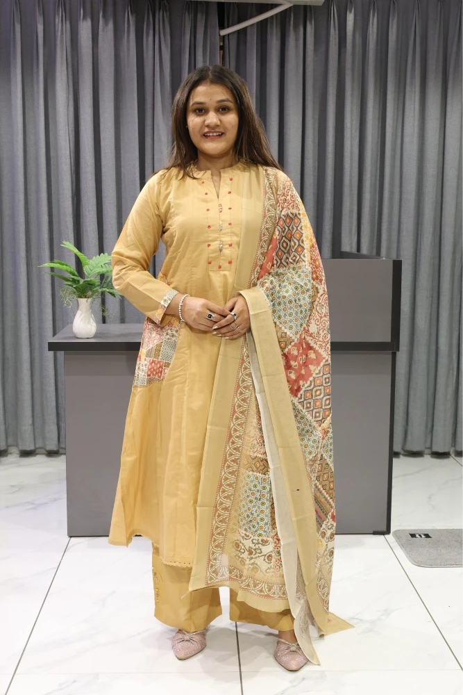 Cotton Plan With Printed Duptta Pair