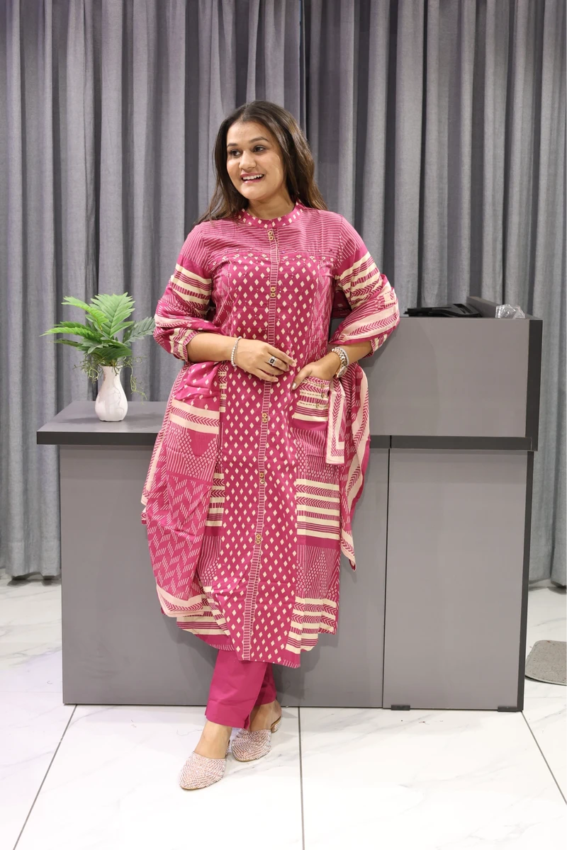 A Line Round Cottan Duptta Pair