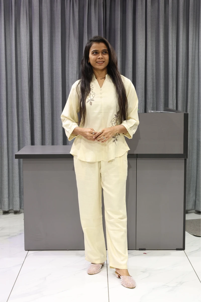 Rose work Corian Cord Set