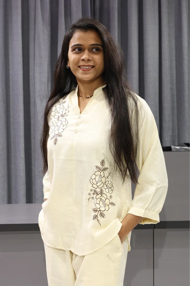 Rose work Corian Cord Set