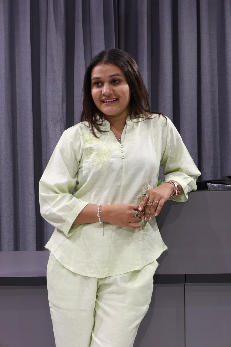 Rose work Corian Cord Set