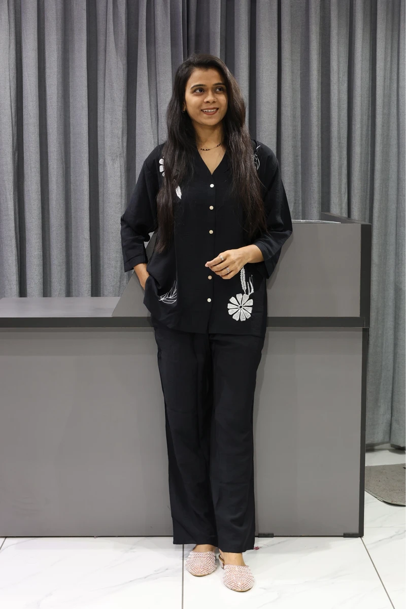 Flower Butta Work Corian Cord Set