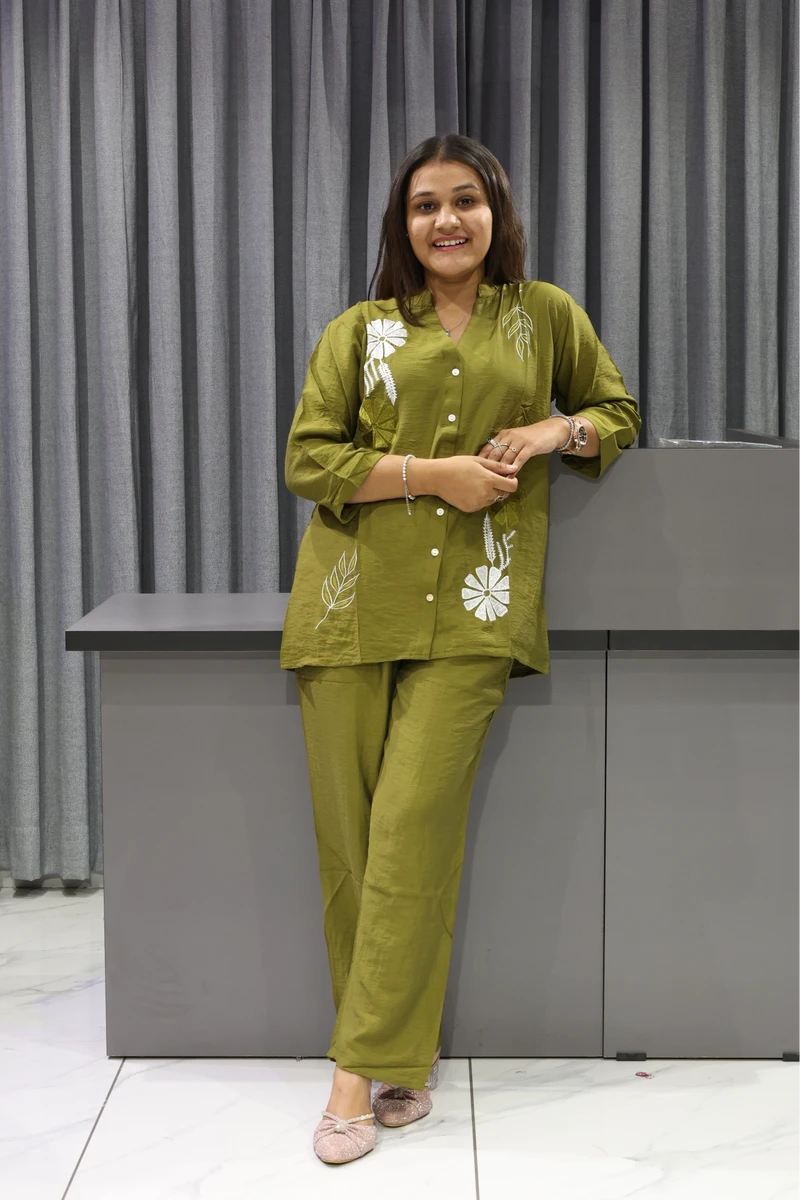 Flower Butta Work Corian Cord Set