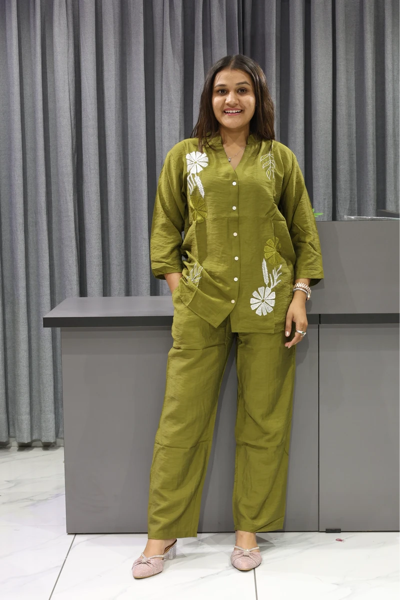 Flower Butta Work Corian Cord Set