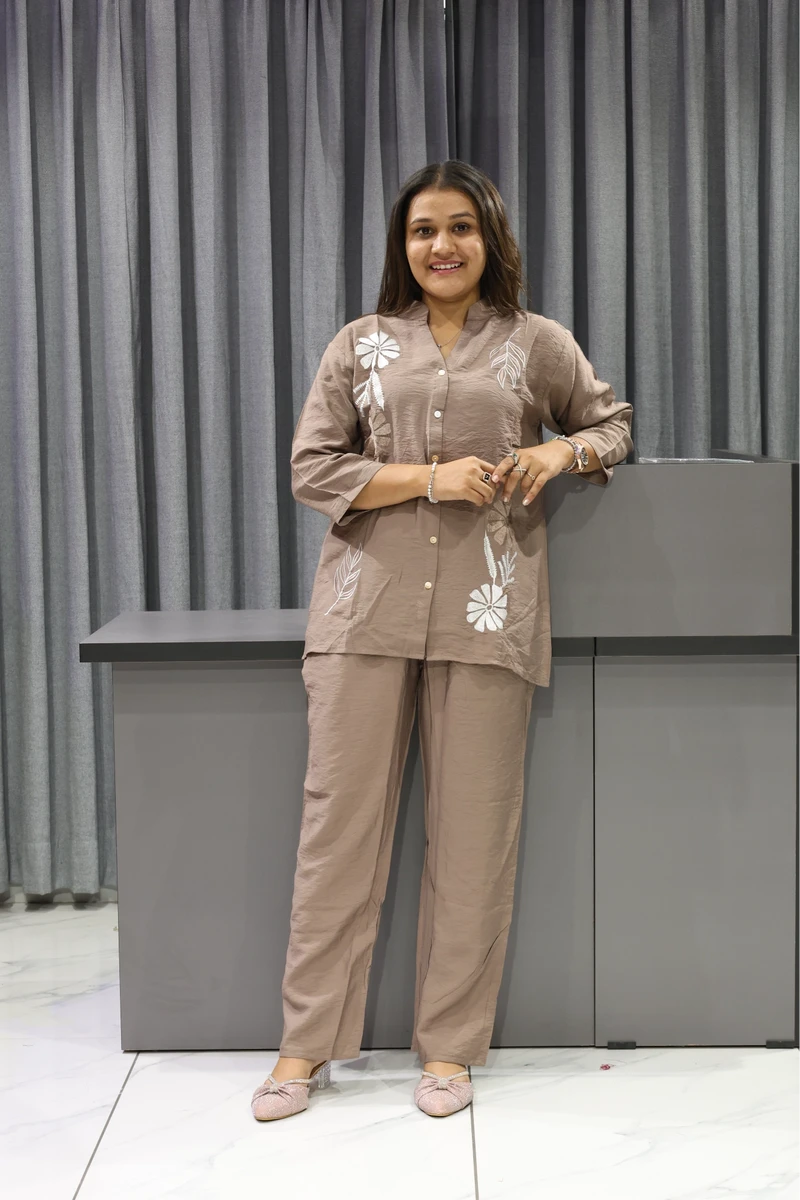 Flower Butta Work Corian Cord Set