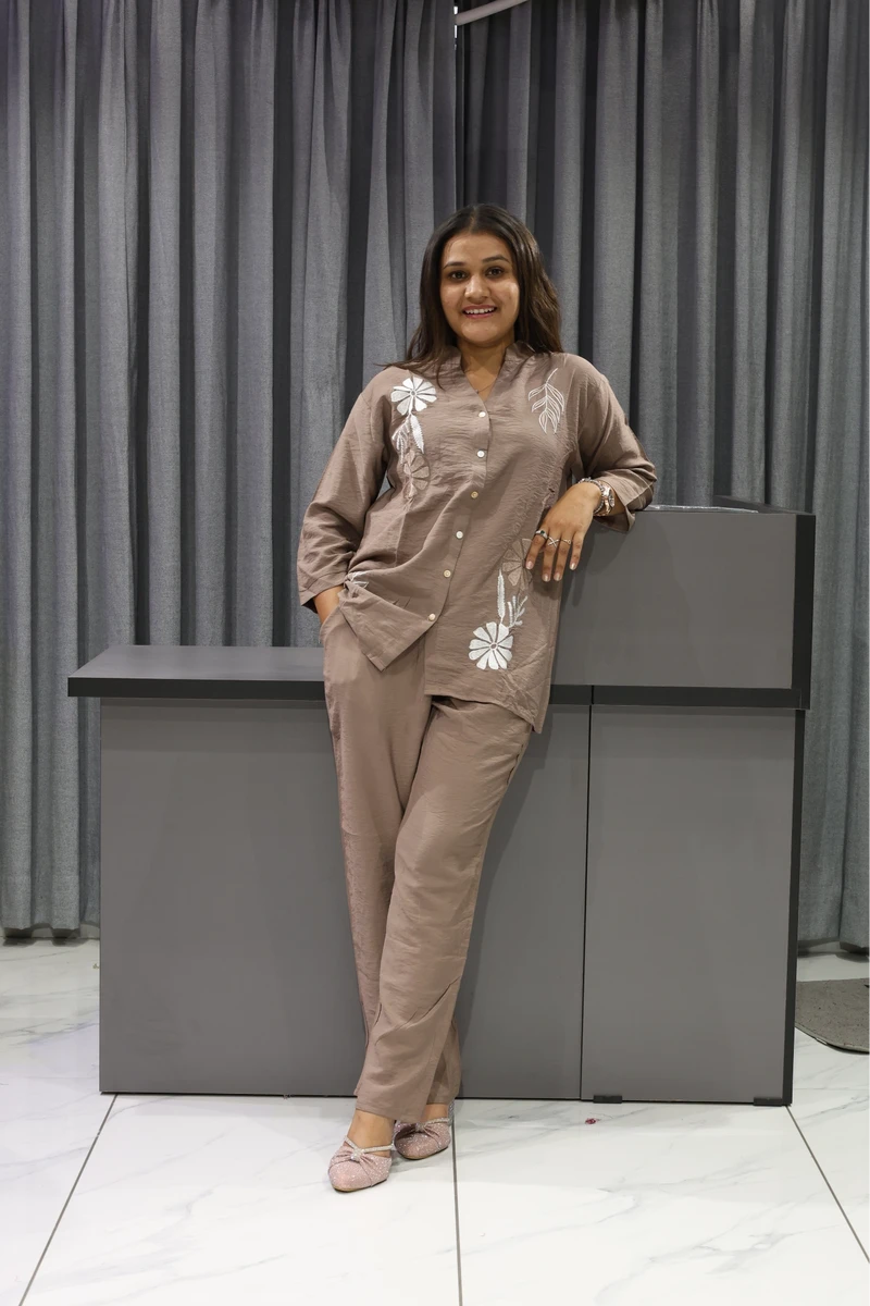 Flower Butta Work Corian Cord Set