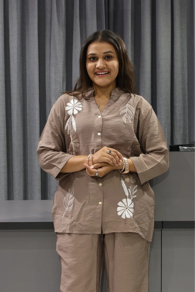 Flower Butta Work Corian Cord Set