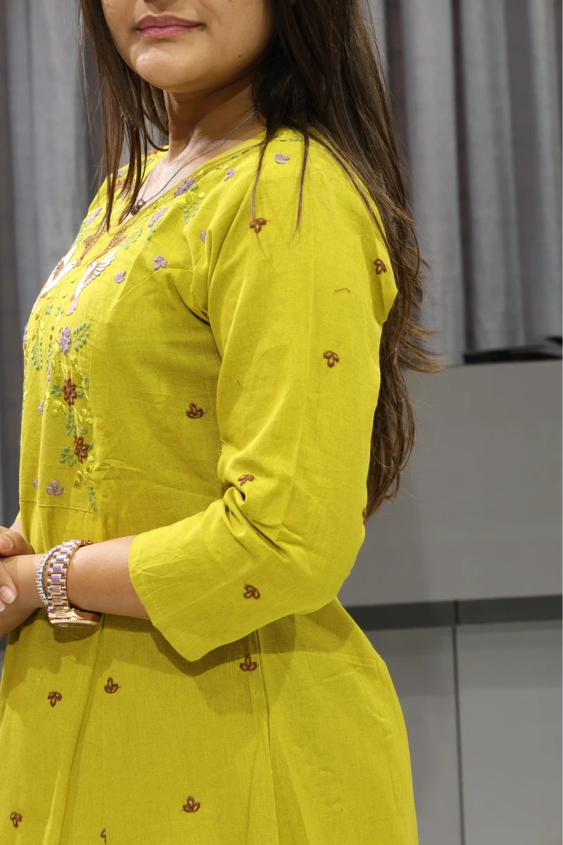 Kingfishar Work Khadi Cotton Plazza Pair