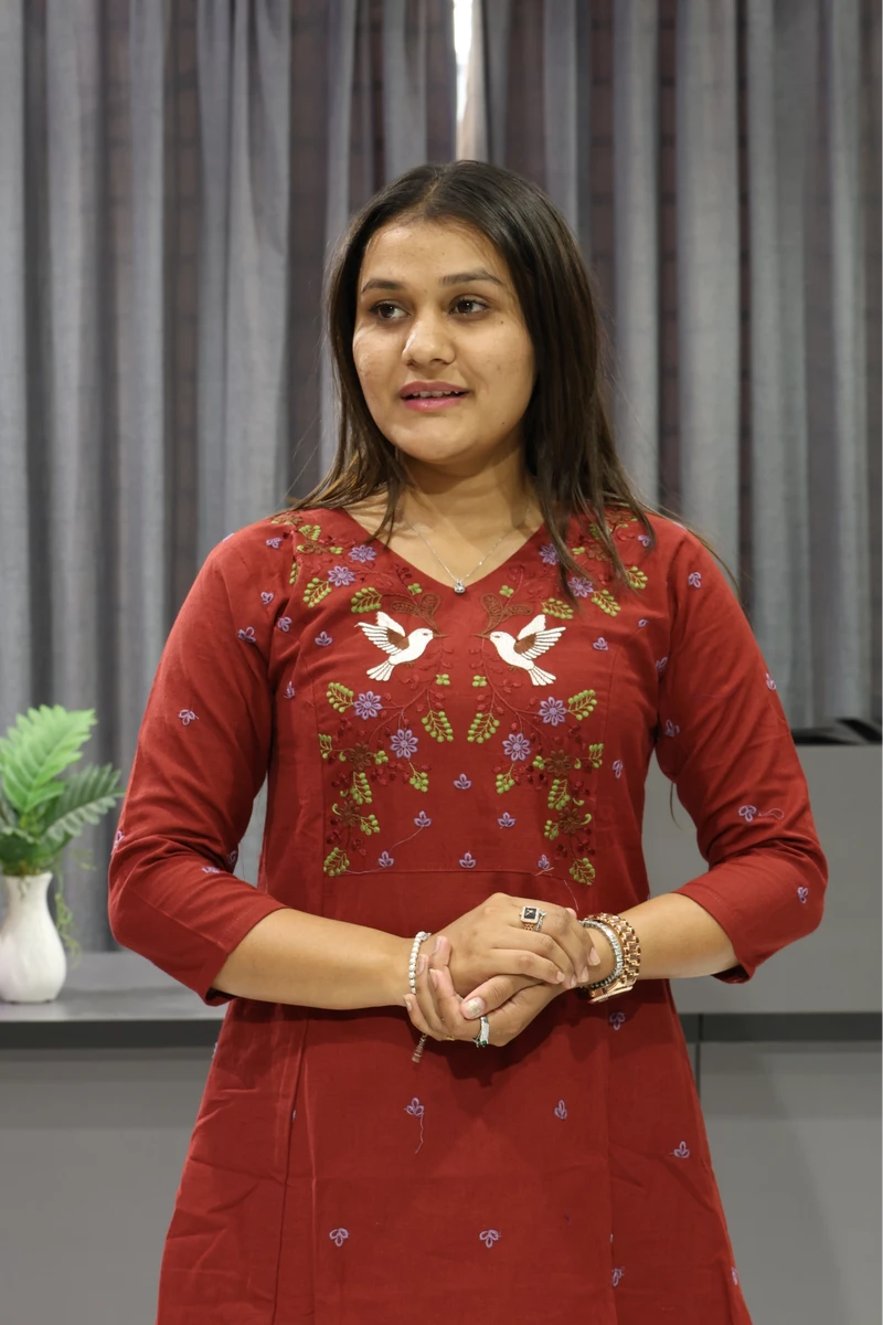 Kingfishar Work Khadi Cotton Plazza Pair