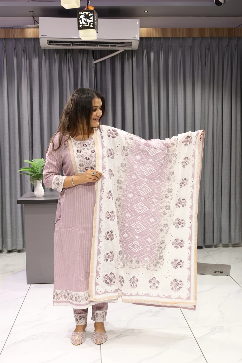 Hand Work A Line Round Duptta Pair