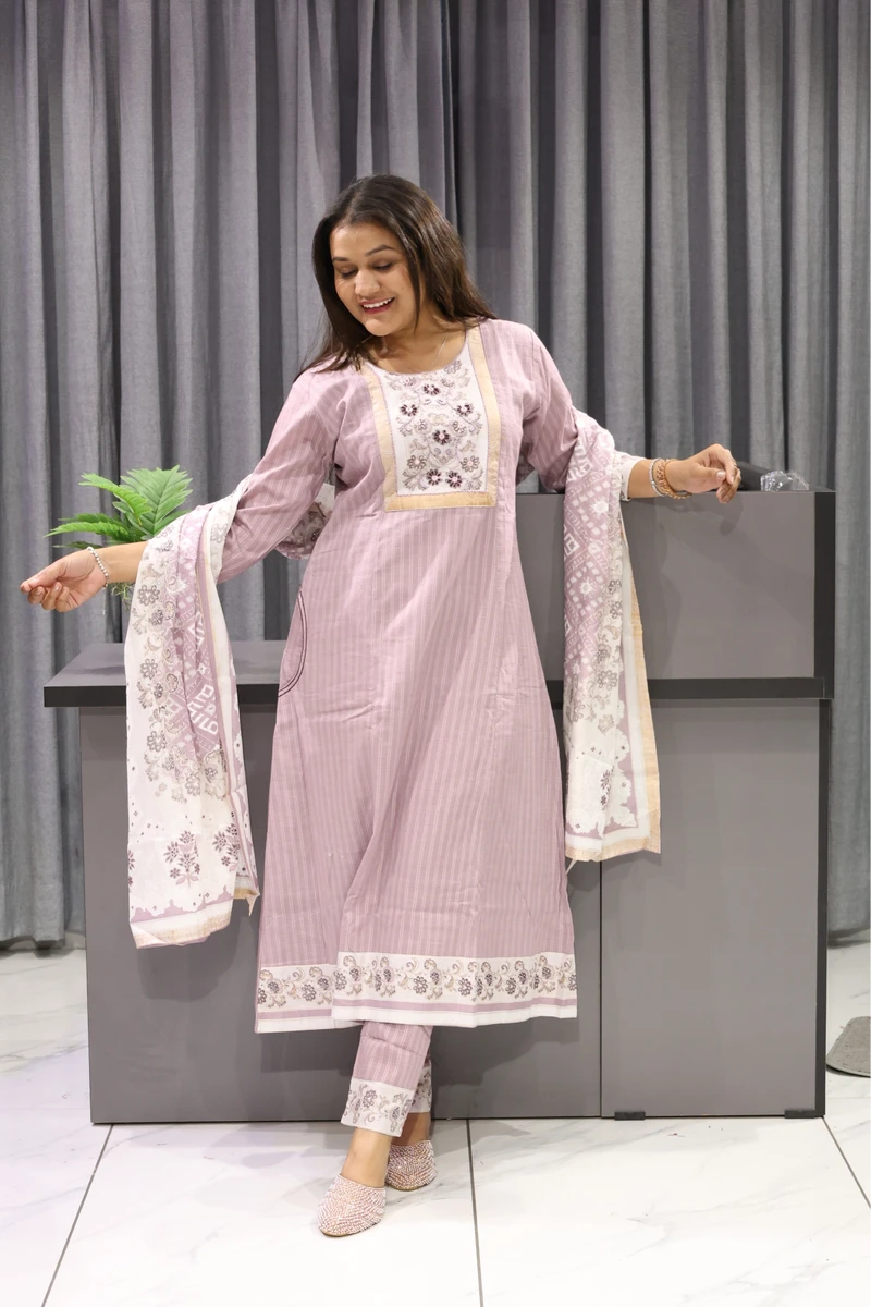 Hand Work A Line Round Duptta Pair