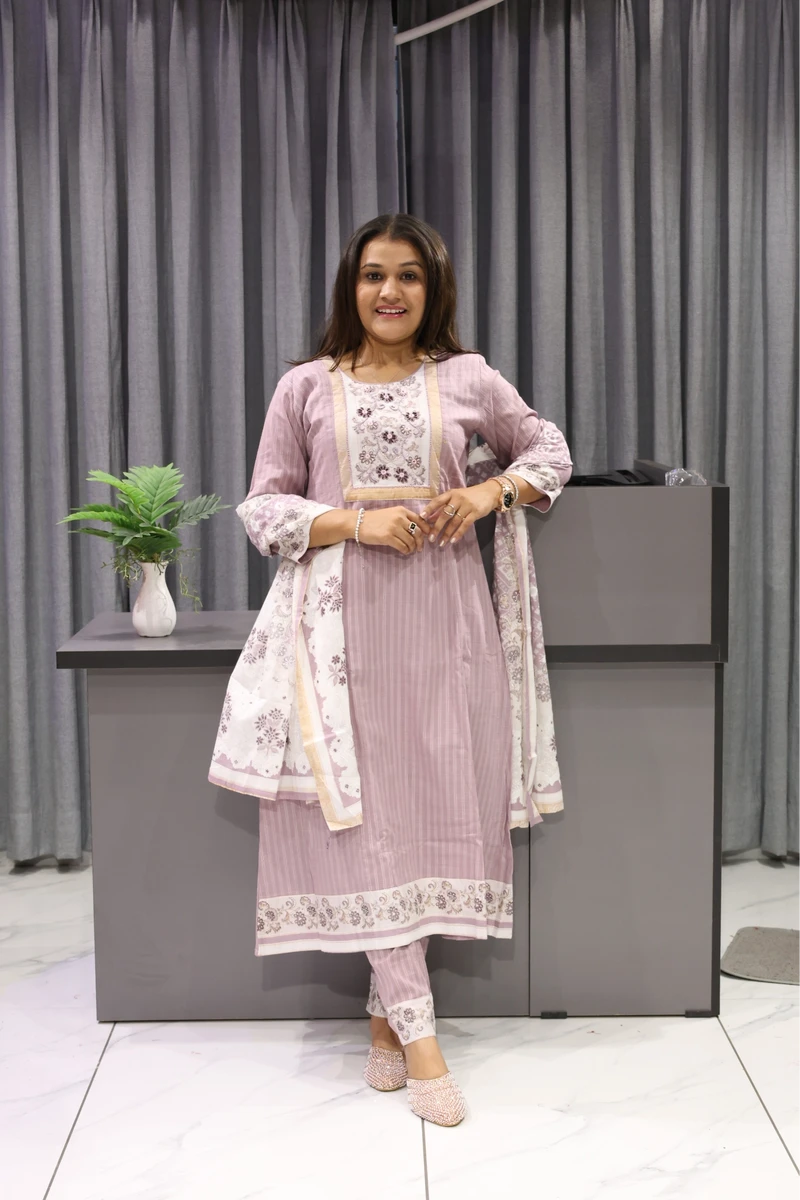 Hand Work A Line Round Duptta Pair