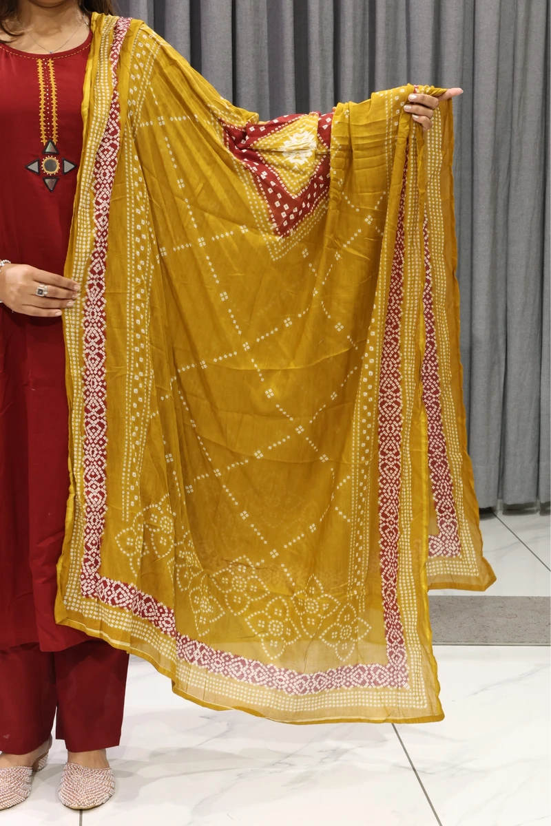 Bawariya Work With Bandhani Duptta pair