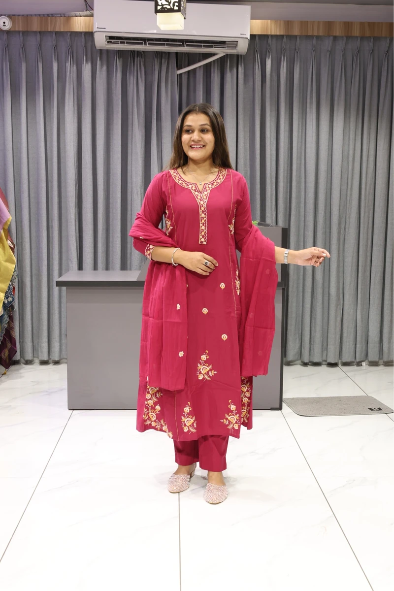 Flower Butta Work Duptta Pair