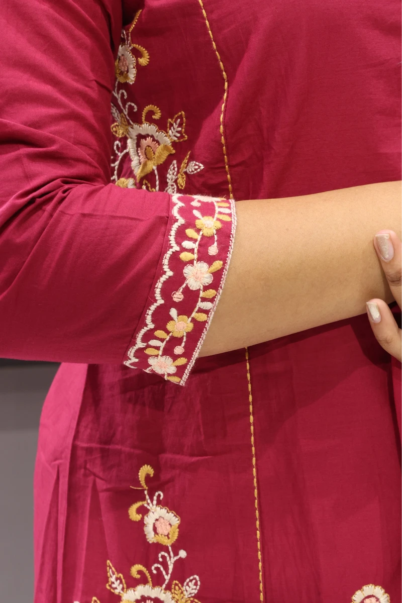 Flower Butta Work Duptta Pair