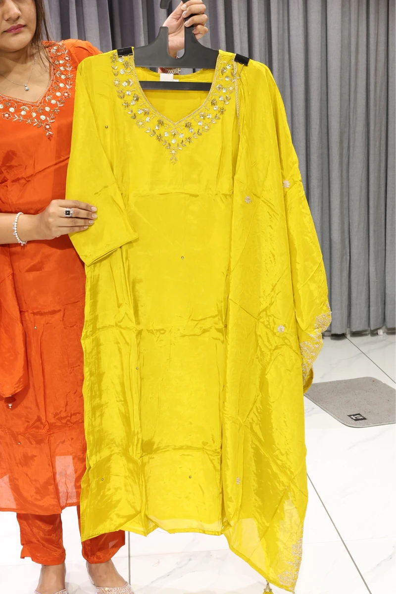 Hand Work Straight Duptta Pair