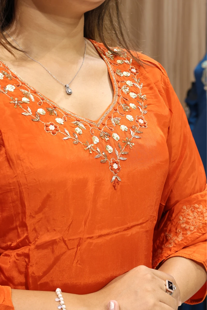 Hand Work Straight Duptta Pair