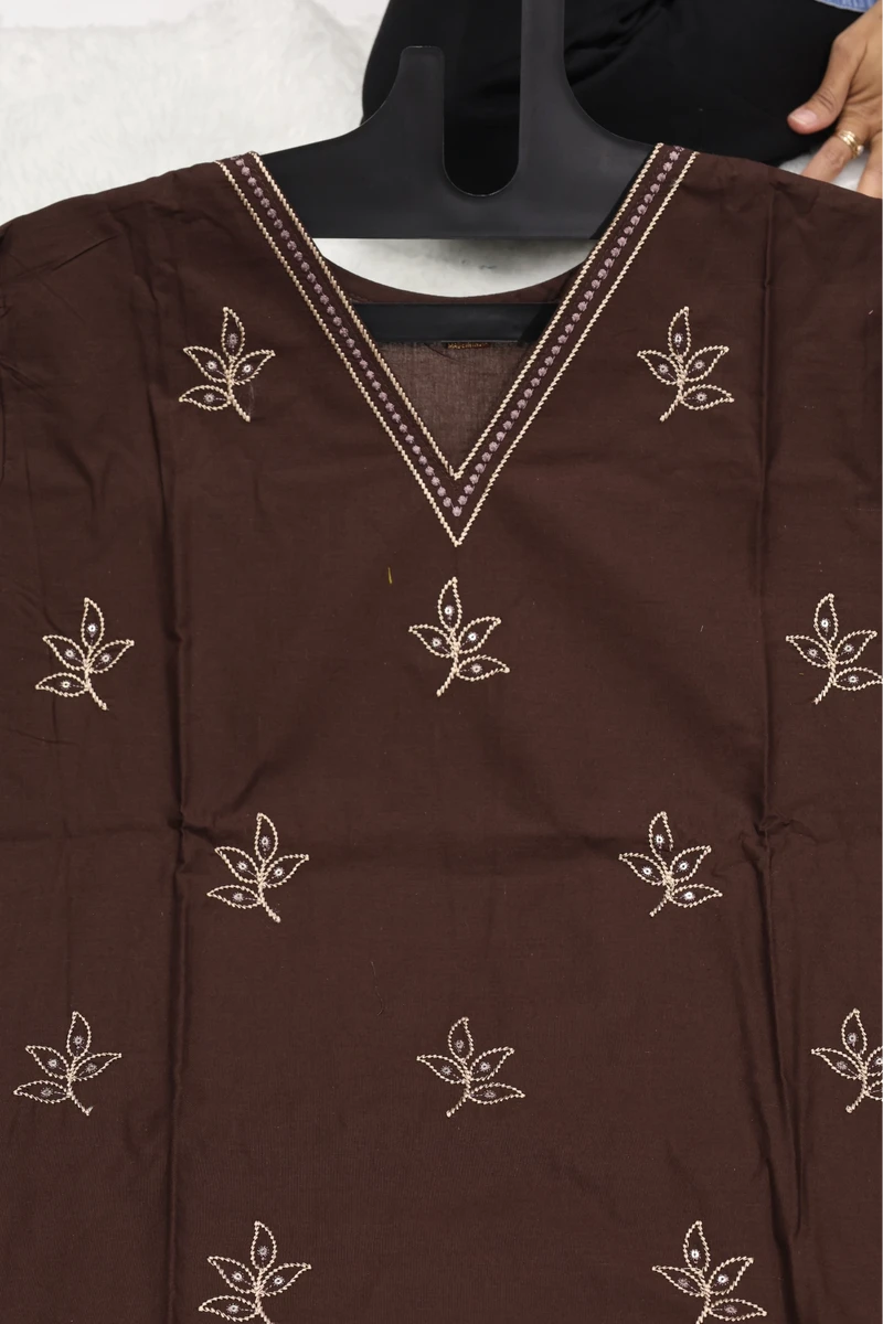 V Neck Pan Buti Work Duptta Pair