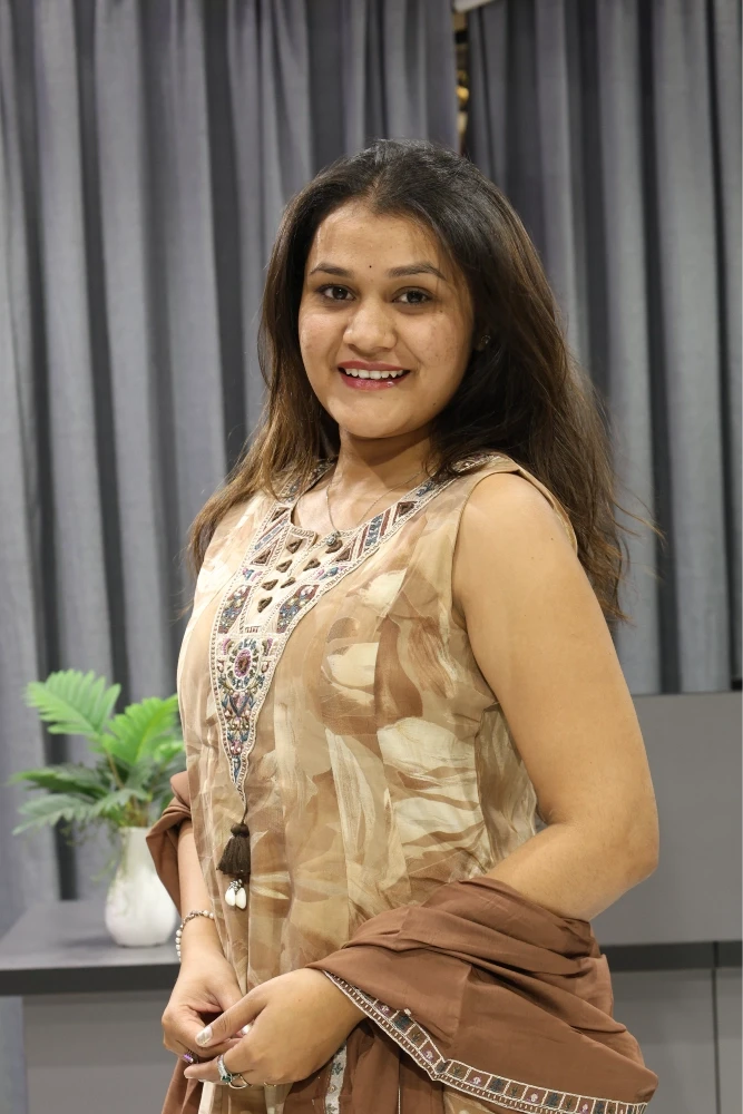 V Neck Mirror Work Round Duptta Pair