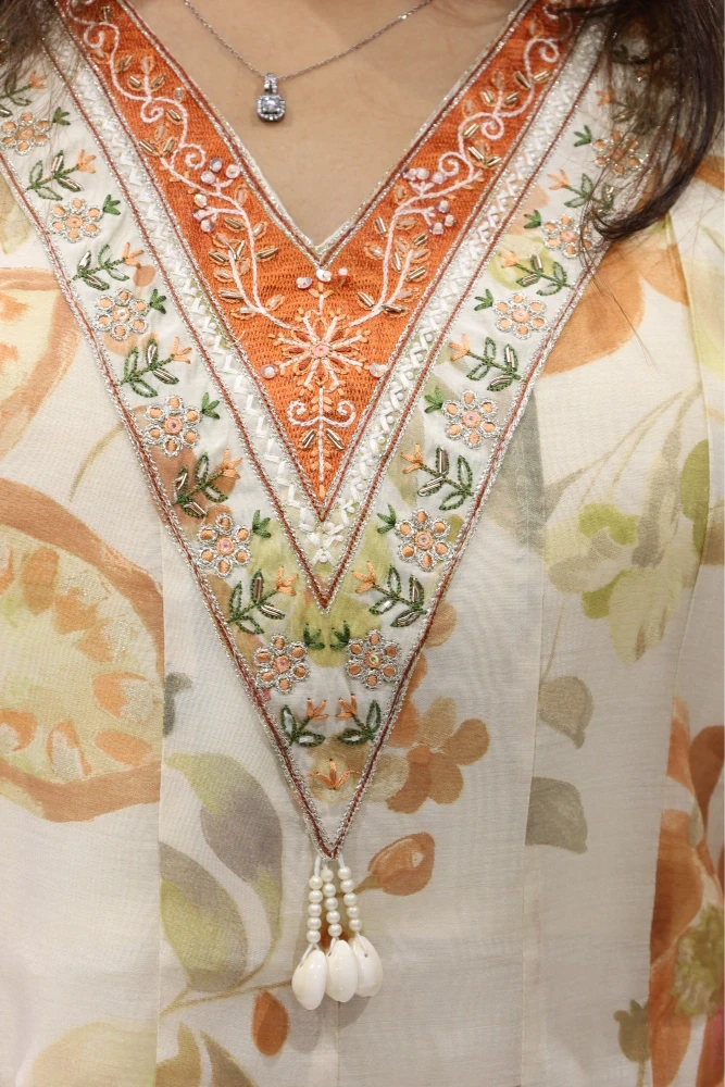 V Neck Digital Round Duptta Pair