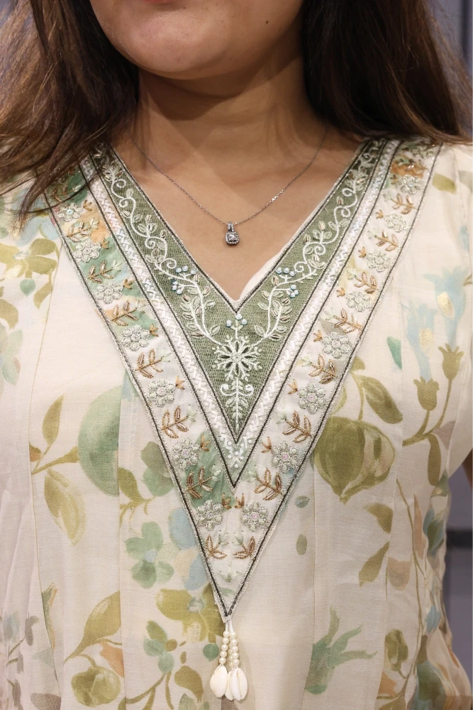 V Neck Digital Round Duptta Pair