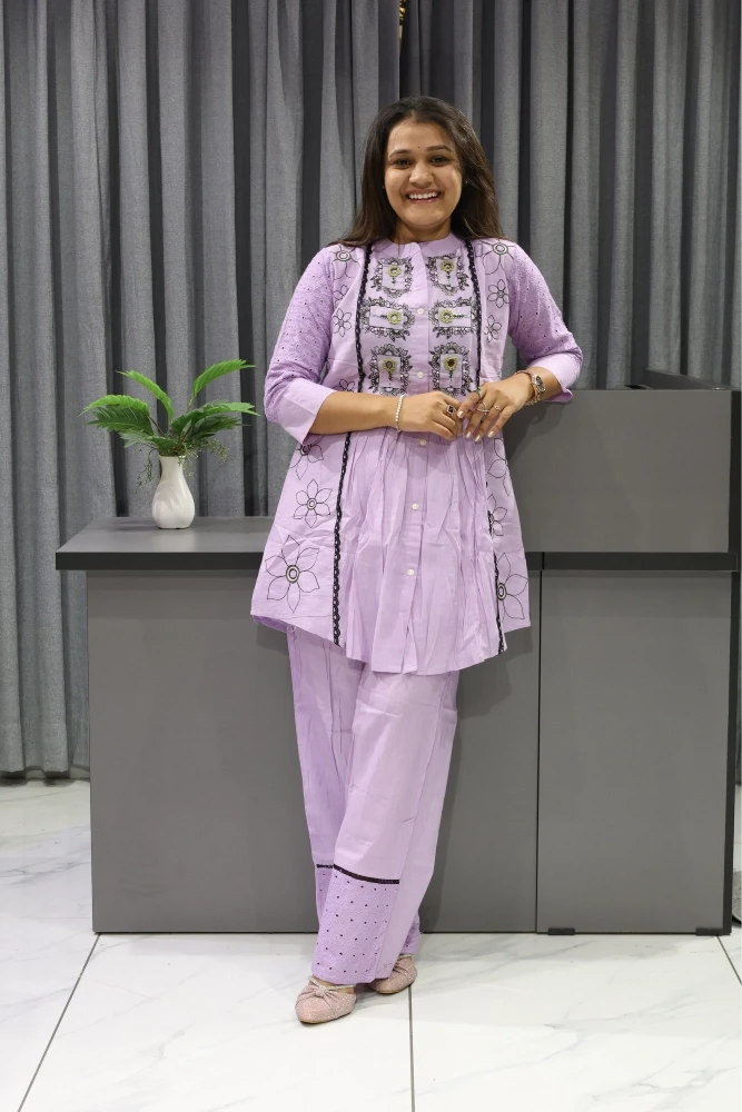 Mirror Work With Hand Work Cord Set